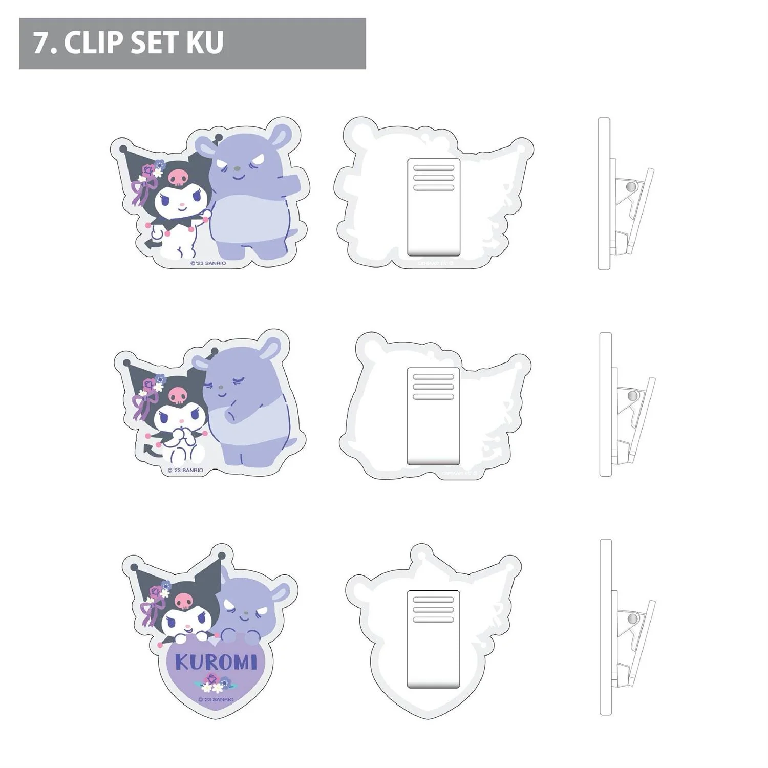 Kuromi & Baku Charming Floral Clip Set - Image 2