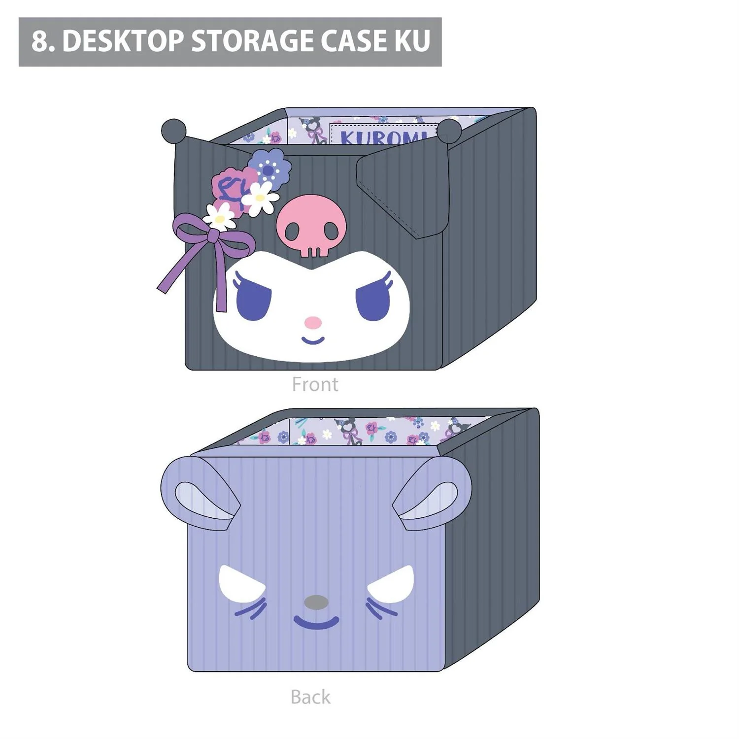 Kuromi & Baku Charming Floral Desktop Storage - Image 3