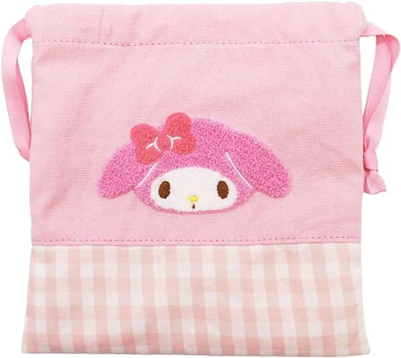 Sanrio Characters Chenille Gingham Drawstring Bag - Image 2
