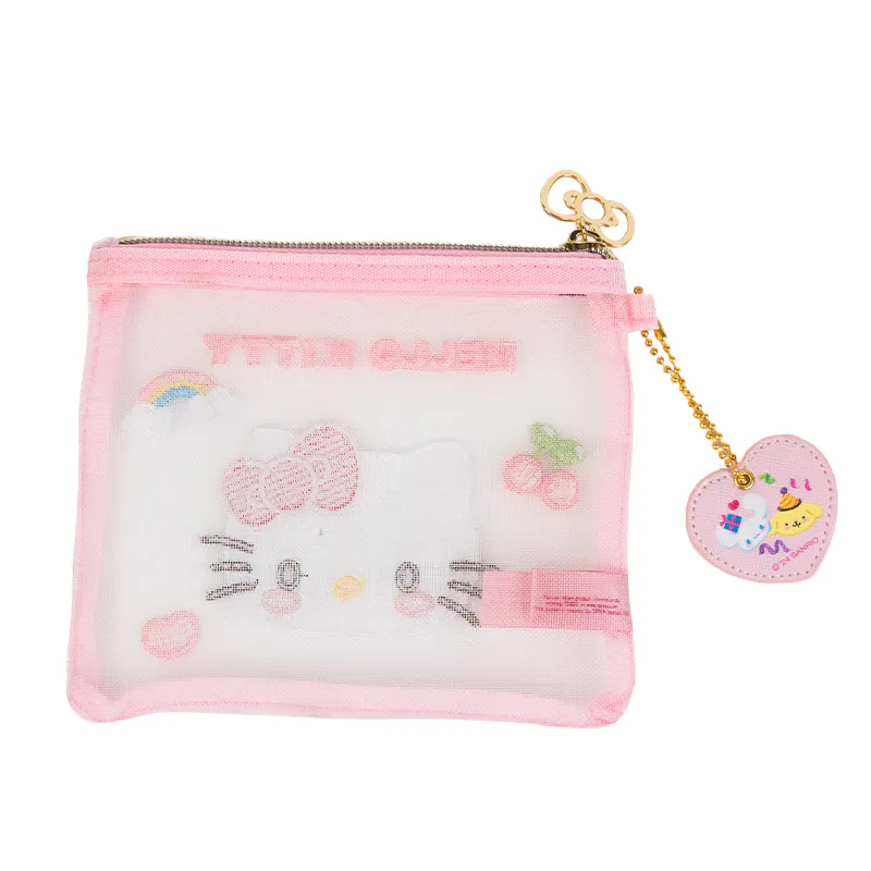 Hello Kitty 50th Anniversary Pink Gingham Flat Pouch - Image 2
