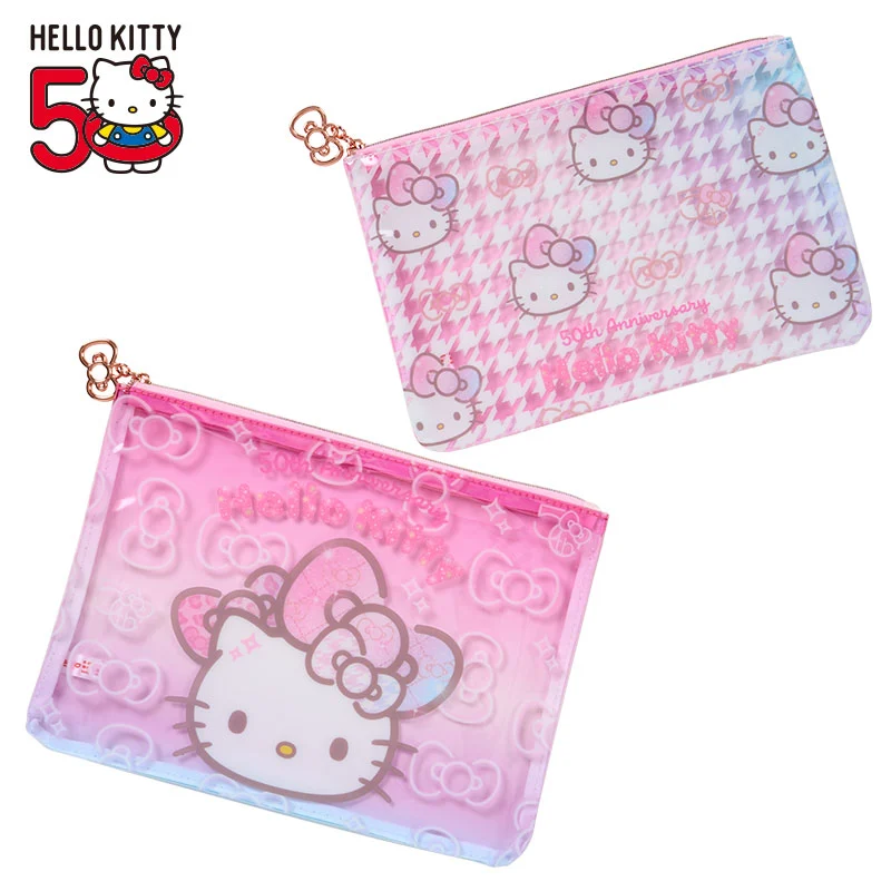 Hello Kitty The Fashionable Ribbons 50th Anniversary 2-pc Flat Pouch Set