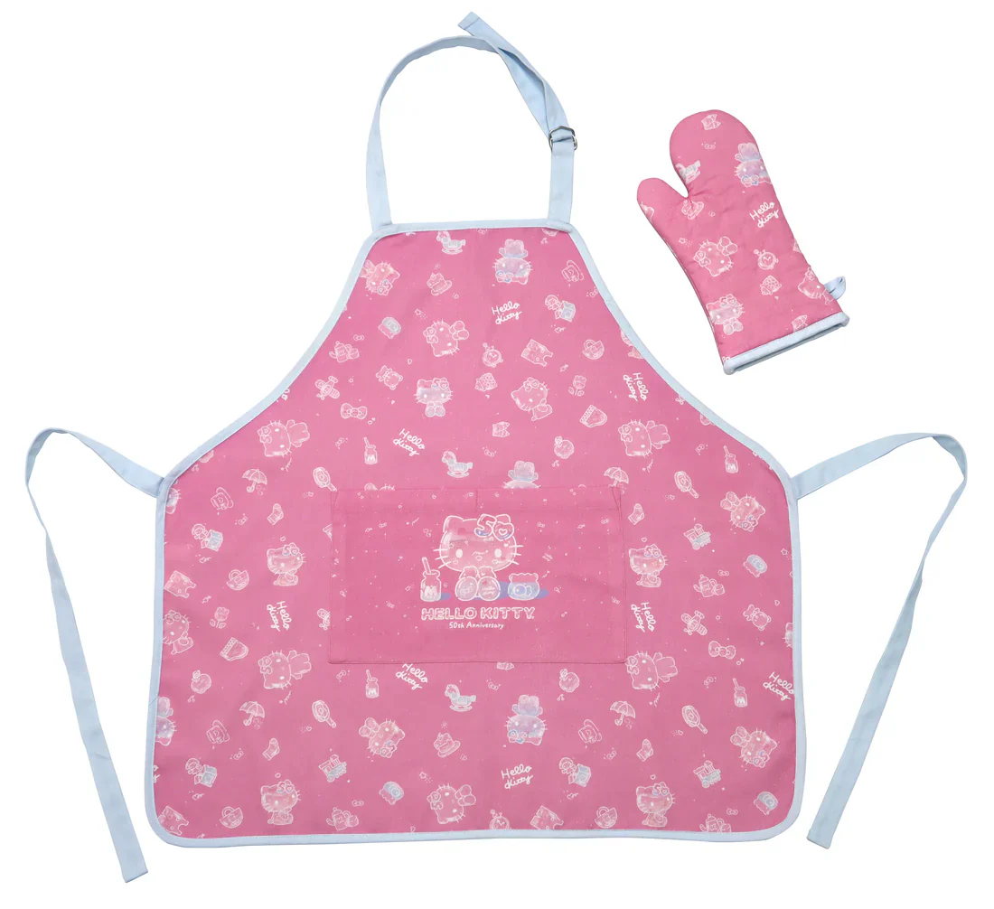 Hello Kitty 50th Anniversary Adult Apron and Oven Mitt Set - Image 2