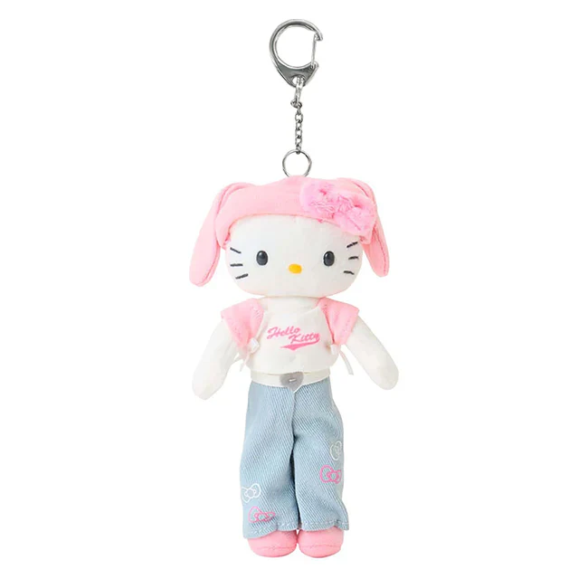 Hello Kitty Sanrio Closet Collection Keychain with Mascot (Casual Style 1)