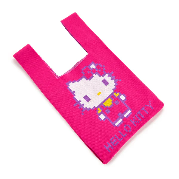 Hello Kitty Retro Pixel Pink Knit Shopper Bag - Image 2
