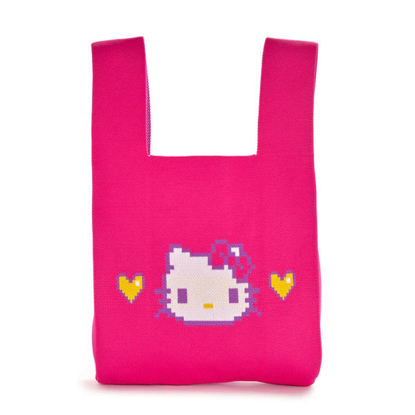 Hello Kitty Retro Pixel Pink Knit Shopper Bag - Image 5