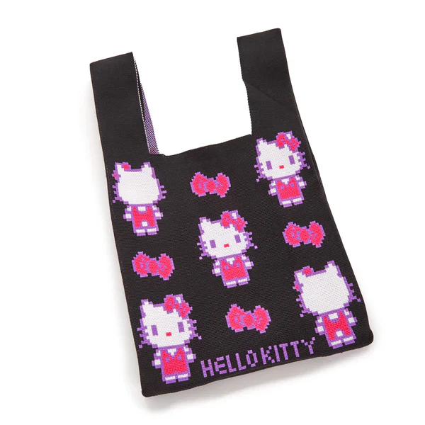 Hello Kitty Retro Pixel Black Knit Shopper Bag - Image 2