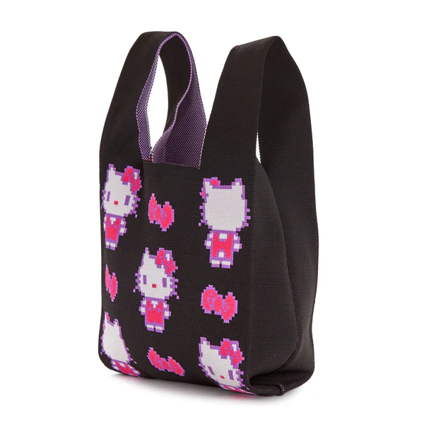 Hello Kitty Retro Pixel Black Knit Shopper Bag - Image 4