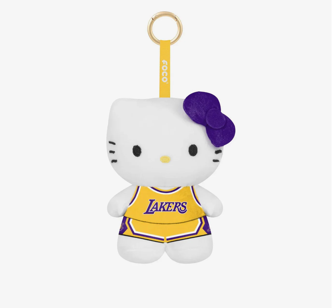 Hello Kitty Los Angeles Lakers 6" Plush Bag Charm Keychain