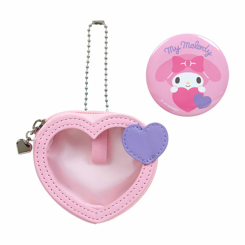Sanrio Characters Big Heart Mini Pouch and Pin Set - Image 5